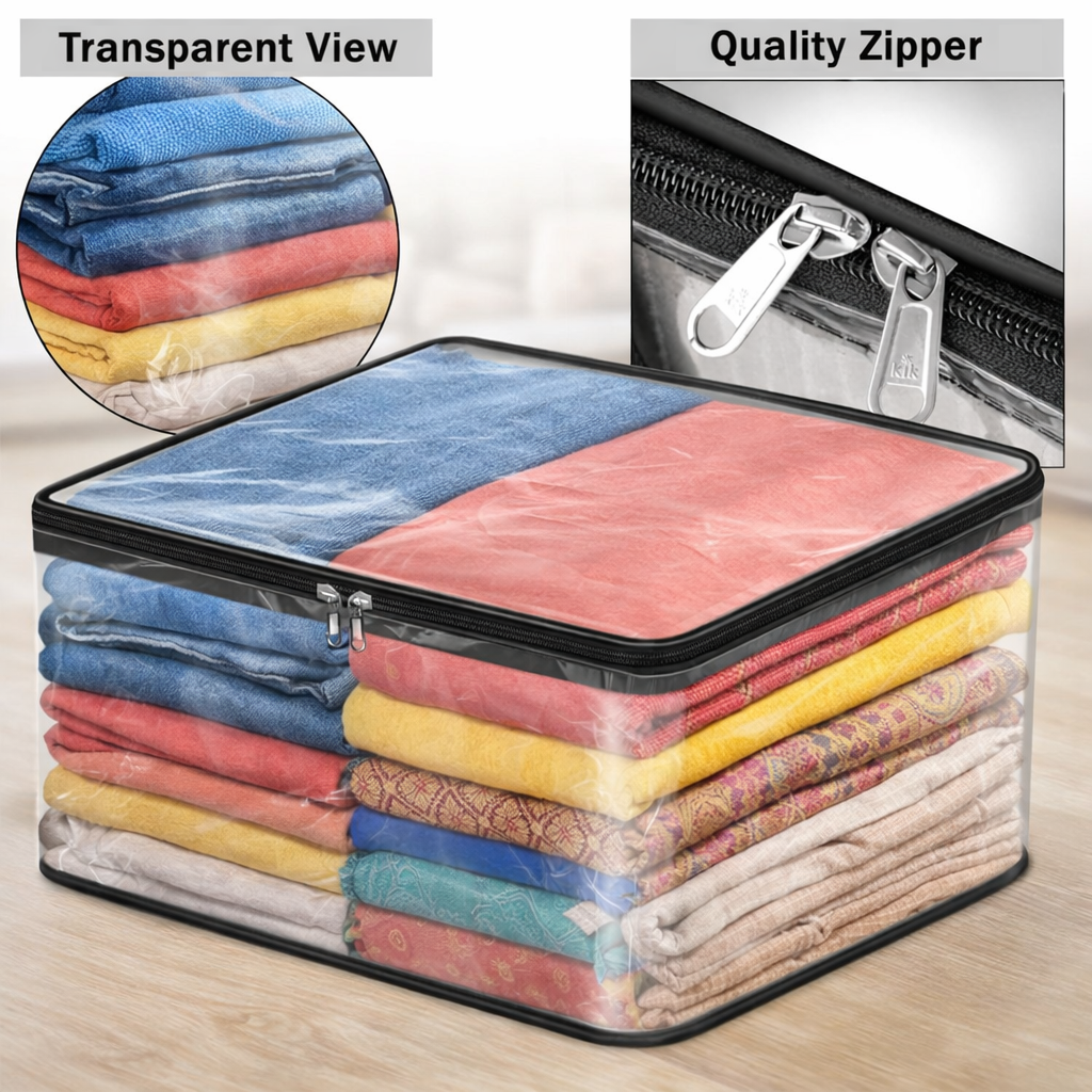 Transparent Clothes Storage Bags with Zip