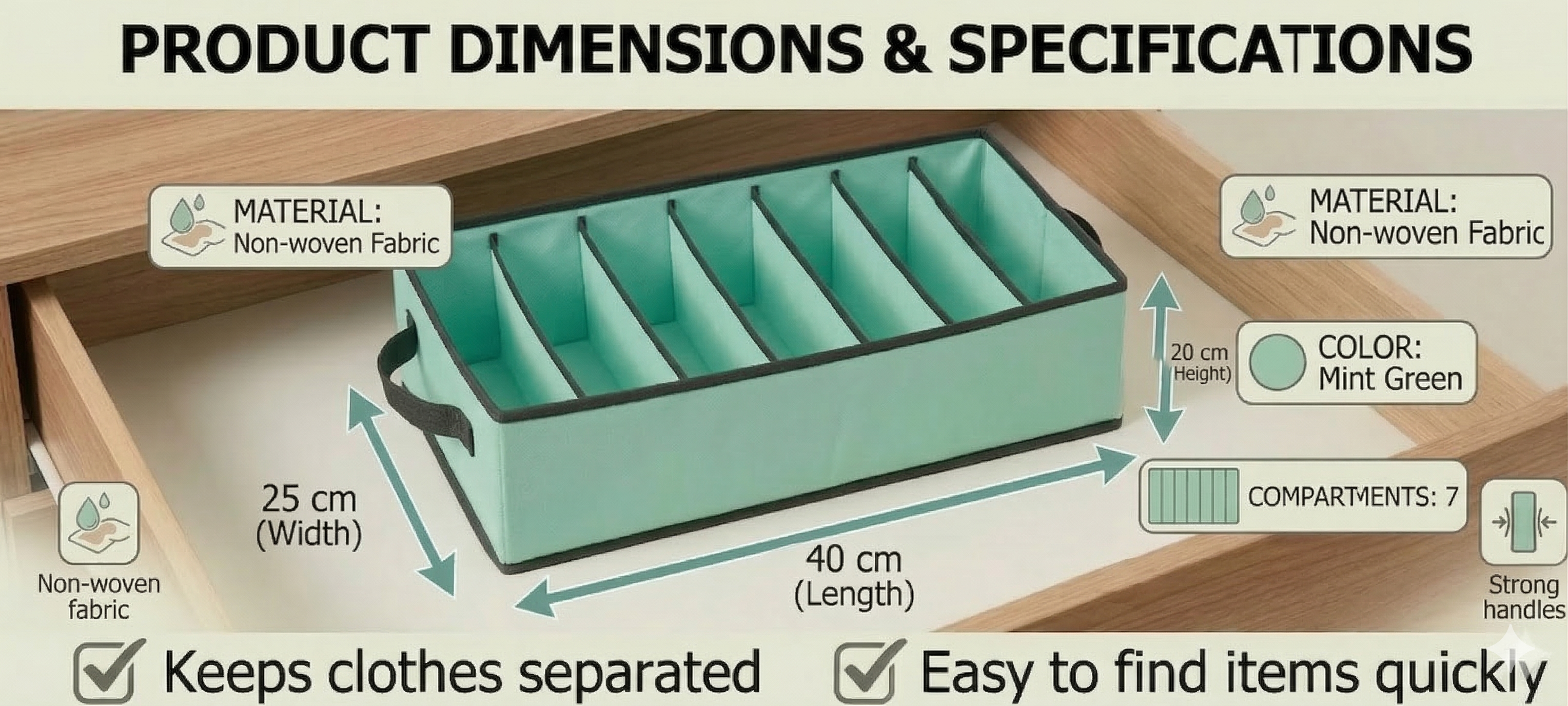7-Grid Foldable Organizer