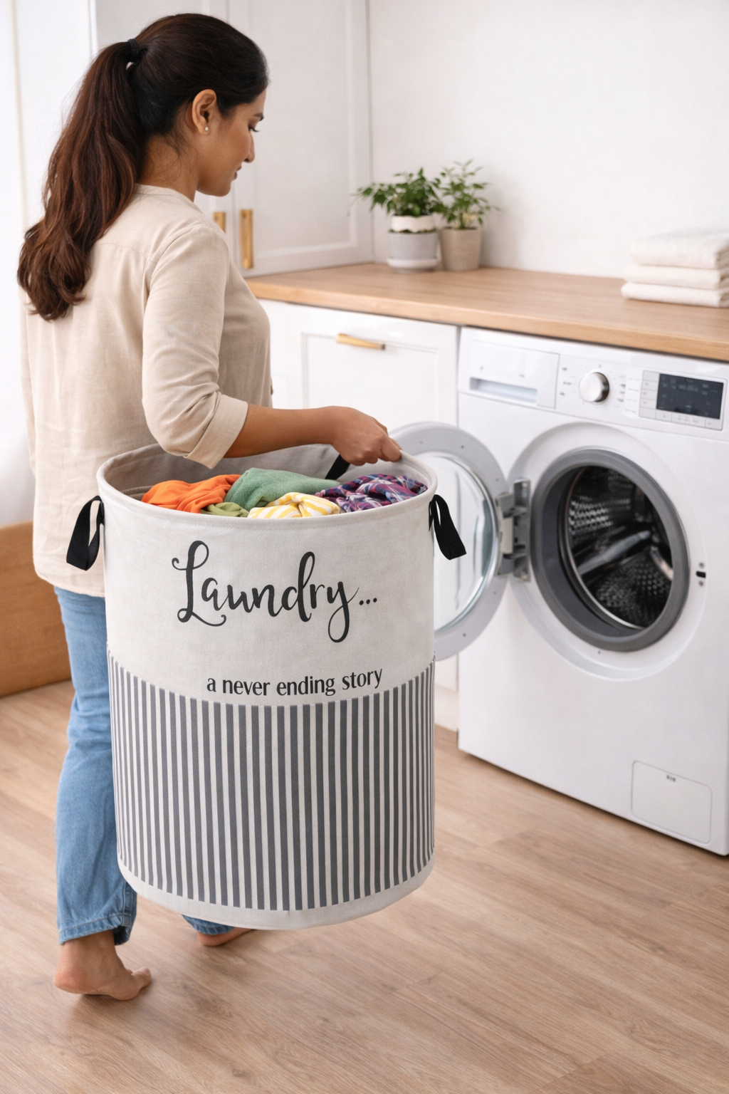Grey Colour Laundry Bag thumbnail 3