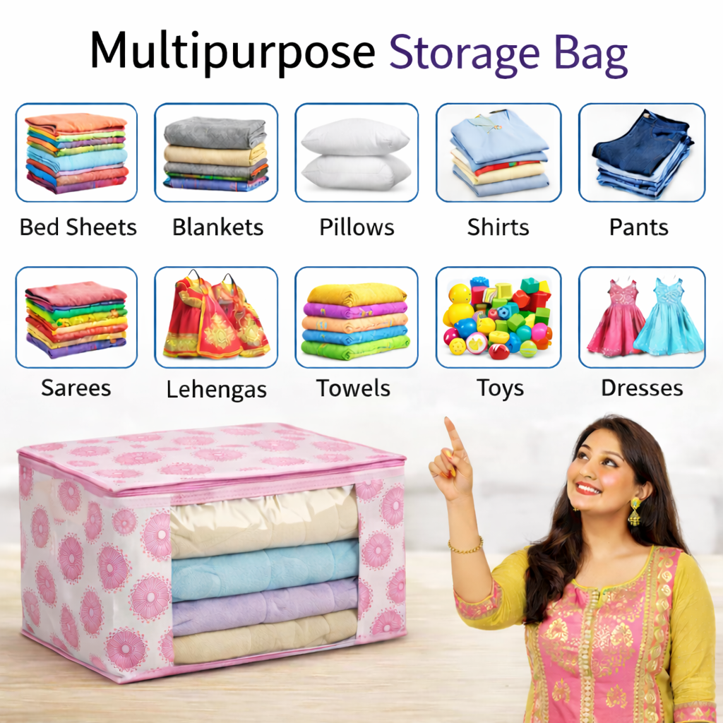 Clothes Storage Bags Jumbo Size with Transparent Window (46 x 40 x 30 cm) thumbnail 2